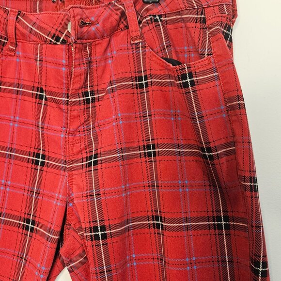 Woman's Arizona Jeans Co punk grungecore plaid mid rise skinny jeans size 13 - Picture 3 of 11